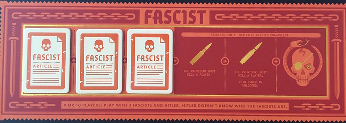 New Arrival SECRET HITLER Games Previously Elected NEW President