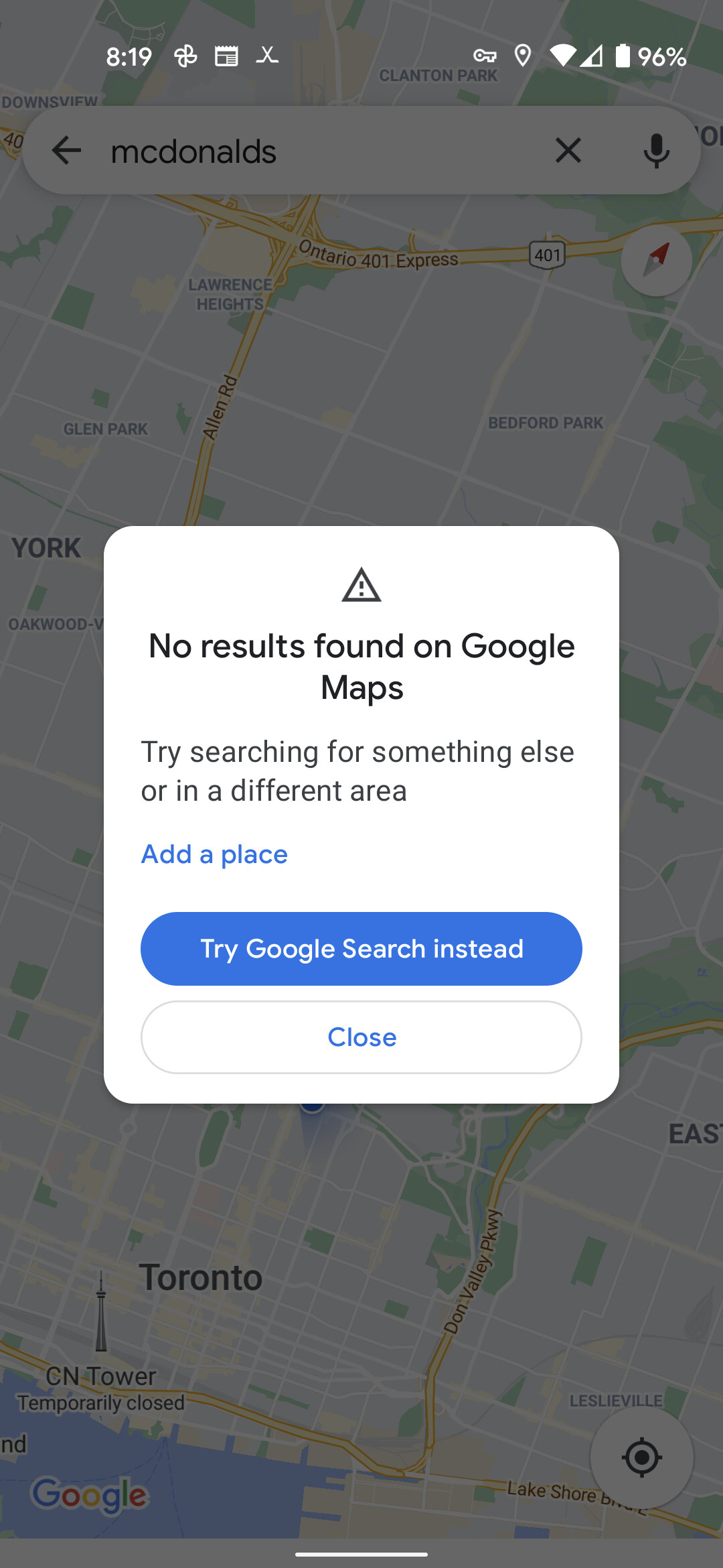 Google Maps can't find locations - Hardware and technical stuff